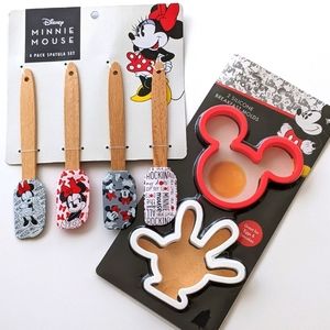 🎀MINNIE MOUSE 4PK SPATULA SET & EGG/PANCAKE MOLDS